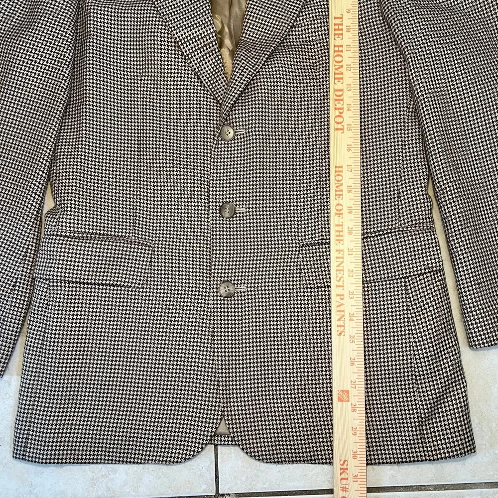 VTG J. Riggings Blazer Houndstooth Wool Blend Classic Mens Business Casual 38R